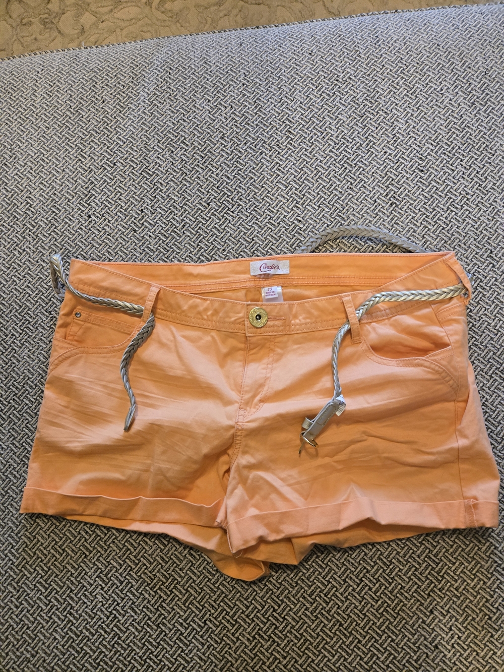 Chaps Women's Orange Drawstring Cotton Shorts